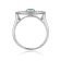 Emerald with Moissanite Accents Rhodium Over Sterling Silver Evil Eye
Halo Ring