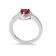 Red Lab Created Ruby Ring With Moissanite Rhodium Over Sterling Silver
Halo Heart Ring