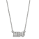 Rhodium Over Sterling Silver LogoArt Pi Beta Phi Medium Pendant Necklace