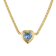 14K Yellow Gold Over Sterling Silver Lab Created Aquamarine Heart Curb
Chain Necklace .8ctw