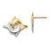 14K Two-tone Gold with Rhodium Dolphin Post Earrings