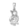 Rhodium Over Sterling Silver Polished Enamel Penguin Pendant