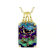 Multi-Color BlendedTurquoise Pendant Necklace In 18K Gold Over Sterling Silver