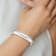 Rhodium Over Sterling Silver Diamond-cut 12mm Fancy Hinged Bangle Bracelet