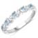 Sky Blue Aquamarine and White Topaz Sterling Silver 5 Stone Band Ring