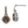 Sterling Silver with 14K Accent Antiqued Smoky Quartz Post Dangle Earrings