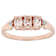 Morganite And White Diamond Band Ring In 18K Rose Gold Over Sterling
Silver 0.52ctw