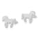 Rhodium Over Sterling Silver Horse Children's Post Earrings