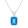 10x8mm Emerald Cut Blue Topaz 14k White Gold Pendant With Chain