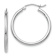 Rhodium Over 14k White Gold Polished 1" Tube Hoop Earrings
