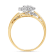 White Diamond 10KT Yellow Gold Cluster Ring 1/2 CTW
