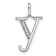 14K White Gold Diamond Lower Case Letter Y Initial Pendant