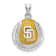 Rhodium Over Sterling Silver MLB LogoArt San Diego Padres Enameled Pendant