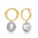 Button Freshwater Pearl Drop Earrings In 14K Gold Over Sterling Silver