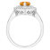 8x5mm Pear Shape Citrine And White Topaz Accents Rhodium Over Sterling
Silver Double Halo Ring