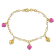 Children's Pink Enamel Heart Charm Bracelet in 18K Yellow Gold Over
Sterling Silver