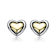 Sleek Heart Stud Earrings In Two-Tone Rhodium Over Brass