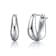 Artistic Puffy Hoop Earrings In Rhodium Over Brass