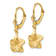 14k Yellow Gold Satin and Diamond-Cut Plumeria Dangle Earrings