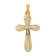 14k Two-tone Gold Textured and Polished Passion Cross Pendant