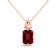 Natural Red Garnet 14K Rose Gold Over Sterling Silver Octagen Shape
Pendant with Chain