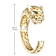 Emerald Color CZ Jaguar Cuff Bracelet In 14K Gold Over Brass