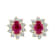 1.00ctw Ruby and Diamond Earrings in 14k Yellow Gold