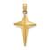 14k Yellow Gold Polished 2D Triangle Tipped Cross Charm