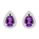 7x5mm Pear Shape Amethyst And Created White Sapphire 10k Yellow Gold
Halo Stud Earrings