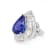 15.00 Ctw Tanzanite and 2.00 Ctw White Diamond Ring in 18K WG