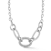 Rachel Zoe Pave CZ Graduated Open Link Chain Necklace in Rhodium Over Brass