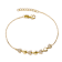 Pave CZ Heart Station Bracelet In 14K Gold Over Sterling Silver