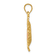 14k Two-tone Gold Polished and Textured Sunflower Pendant
