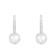 5-6mm white cultured freshwater pearl and cubic zirconia rhodium over
sterling silver earrings