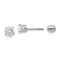 Rhodium Over 14K White Gold 5mm Cubic Zirconia and 4mm Ball Reversible Earrings