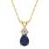 6x4mm Pear Shape Sapphire with Diamond Accents 14k Yellow Gold Pendant
With Chain