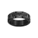 8mm Brick-Pattern Comfort Fit Band in Black Tungsten Carbide with Satin Finish