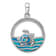 Rhodium Over Sterling Silver Blue Inlay Lab Created Opal Turtle Pendant