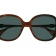 Gucci Havana Oversize Frame / Green Lens Sunglasses
