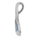 Rhodium Over Sterling Silver Blue Inlay Lab Created Opal Whale Tail
Slide Pendant