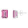 8x6mm Emerald Cut Pink Topaz 14k White Gold Stud Earrings