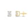 White Cubic Zirconia 14k Yellow Gold Studs With Velvet Gift Box 0.50ctw