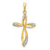 10k Yellow Gold and Rhodium Over 10k Yellow Gold Diamond Cross Pendant