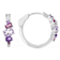 Multi-Stone Amethyst And Rhodolite Hoop Earrings In Sterling Silver