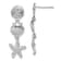 Rhodium Over Sterling Silver Polished Sea Life Dangle Post Earrings