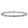 Rhodium Over 14k White Gold White and Black Diamond Flower Infinity Bracelet