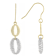 Diamond Oval LInk Dangle Earrings