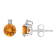 5mm Round Citrine with Diamond Accents 14k White Gold Stud Earrings