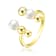 Freshwater Pearl Open Statement Ring In 14K Gold Over Sterling Silver