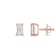 White Cubic Zirconia 14k Rose Gold Studs With Velvet Gift Box 0.50ctw